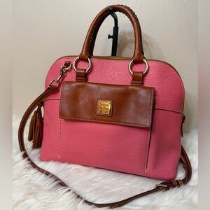 Dooney & Bourke Pink Satchel with Brown Accents